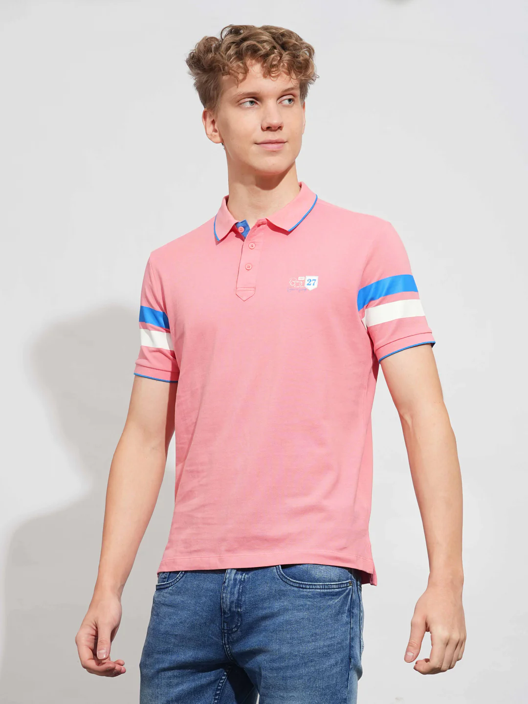 Coral Regular Fit Men's Polo T-Shirt by Being Human Clothing - Image 2