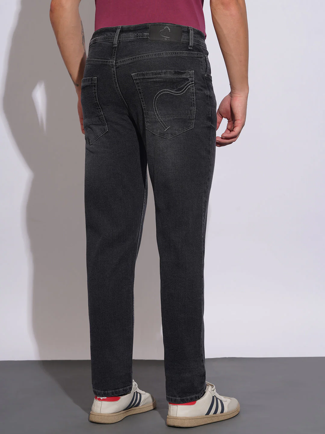 Dark Grey Tone Straight Fit Jeans for Men by Being Human Clothing - Image 3