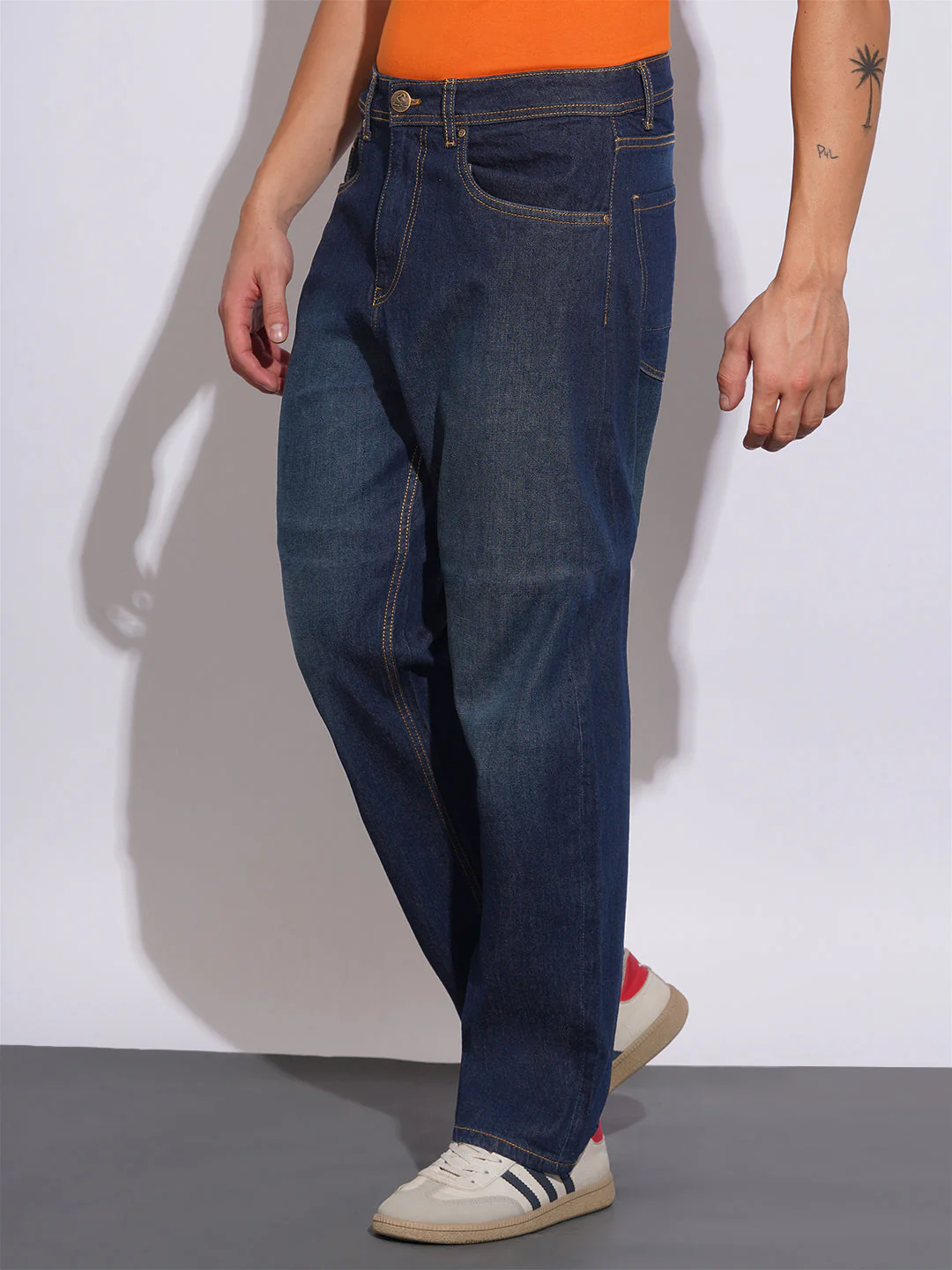 Dark Tone Anti Fit Jeans for Men by Being Human Clothing - Image 2