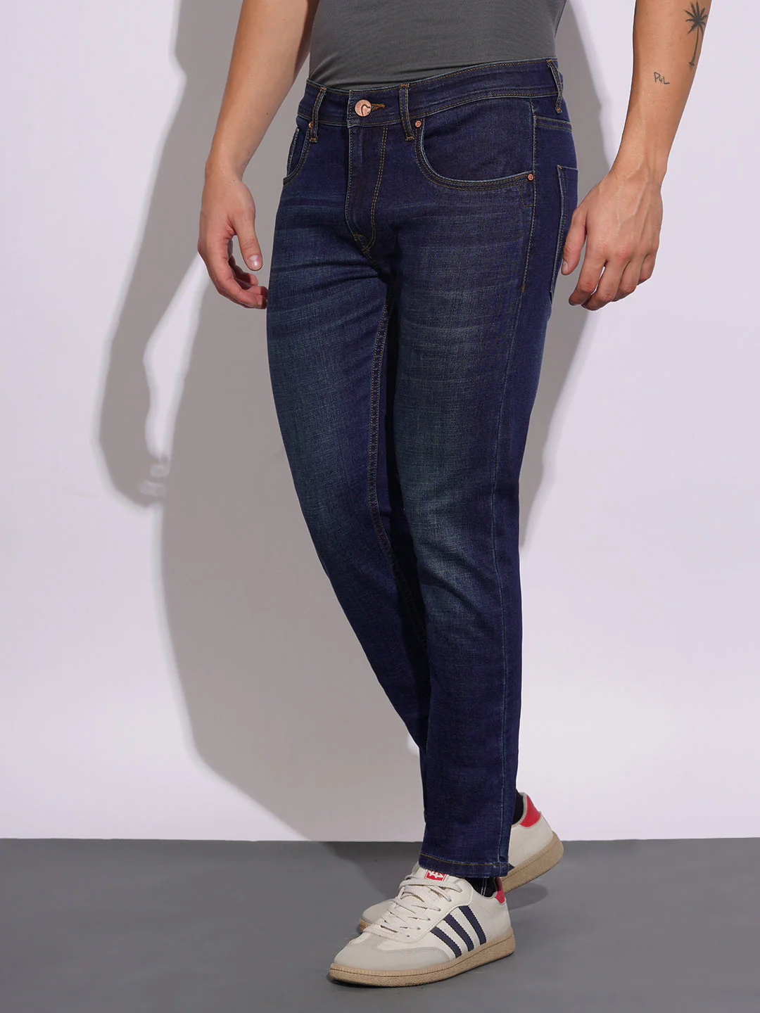 Dark Tone Skinny Fit Jeans for Men by Being Human Clothing - Image 2