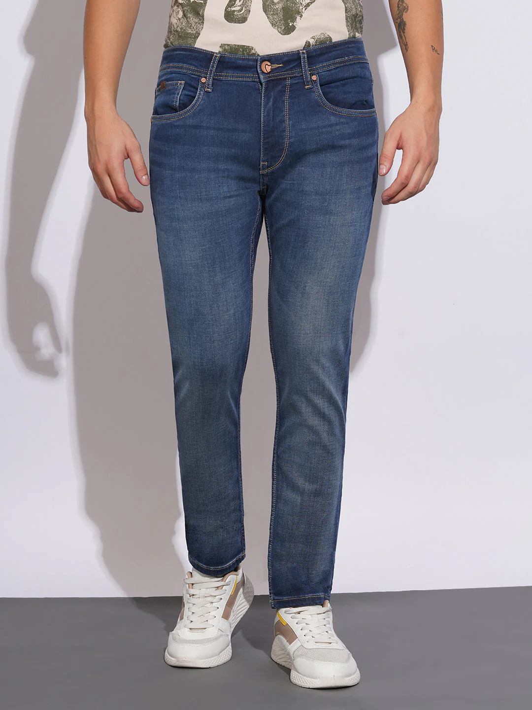 Dark Tone Skinny Fit Jeans for Men by Being Human Clothing