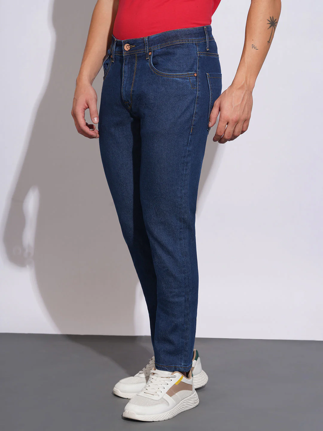 Dark Tone Slim Fit Jeans for Men by Being Human Clothing - Image 2