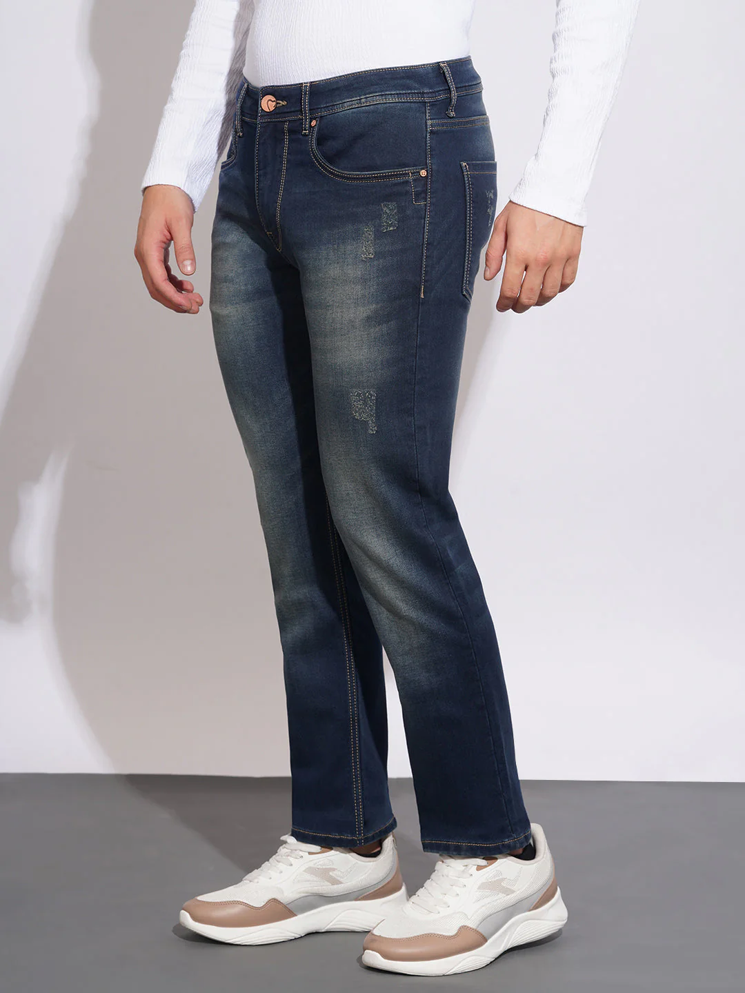 Dark Tone Straight Fit Jeans for Men by Being Human Clothing - Image 2