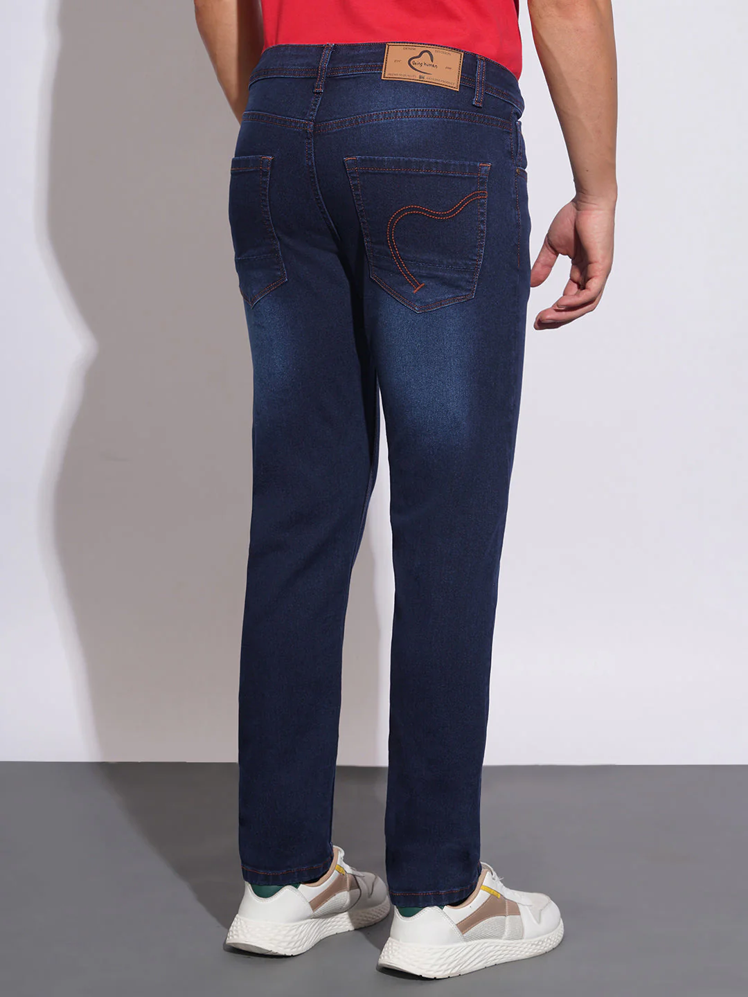 Dark Tone Straight Fit Jeans for Men by Being Human Clothing - Image 3