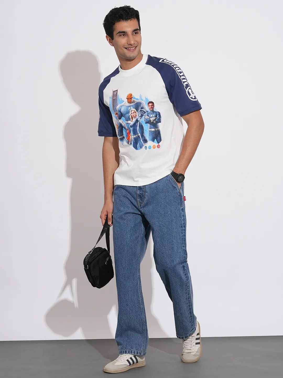 Off White Easy Fit Round Neck Men's T-Shirt by Being Human Clothing - Image 4