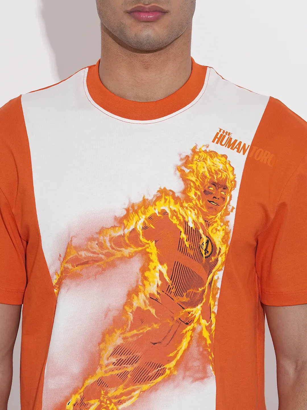 Orange Easy Fit Round Neck Men's T-Shirt by Being Human Clothing - Image 5