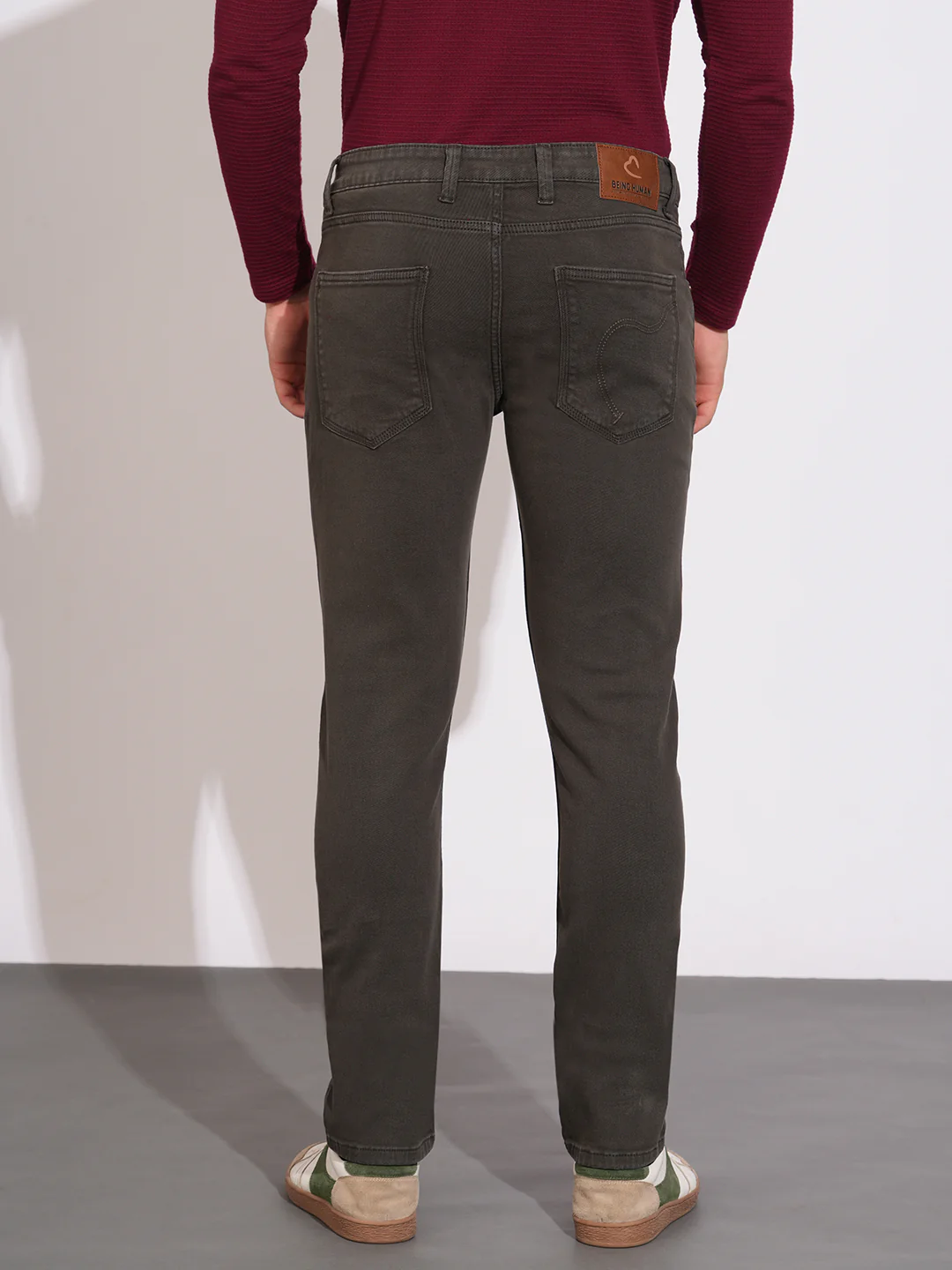 Green Slim Fit  Denims for Men by Being Human Clothing - Image 3