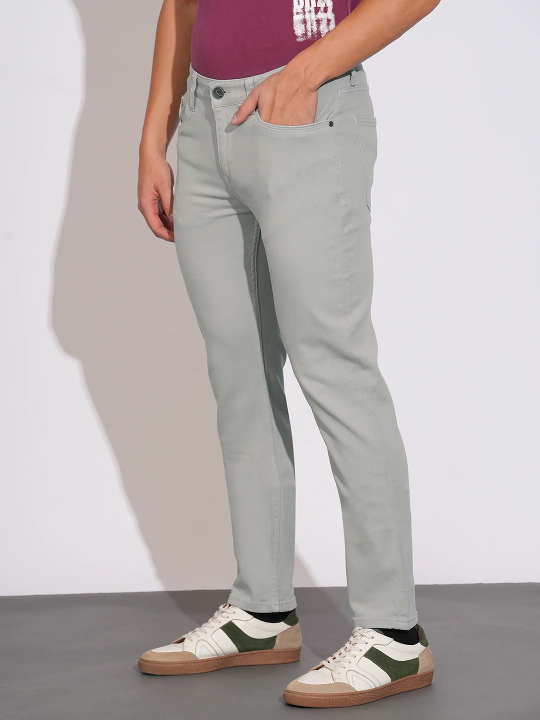 Grey Straight Fit Denims for Men by Being Human Clothing - Image 2