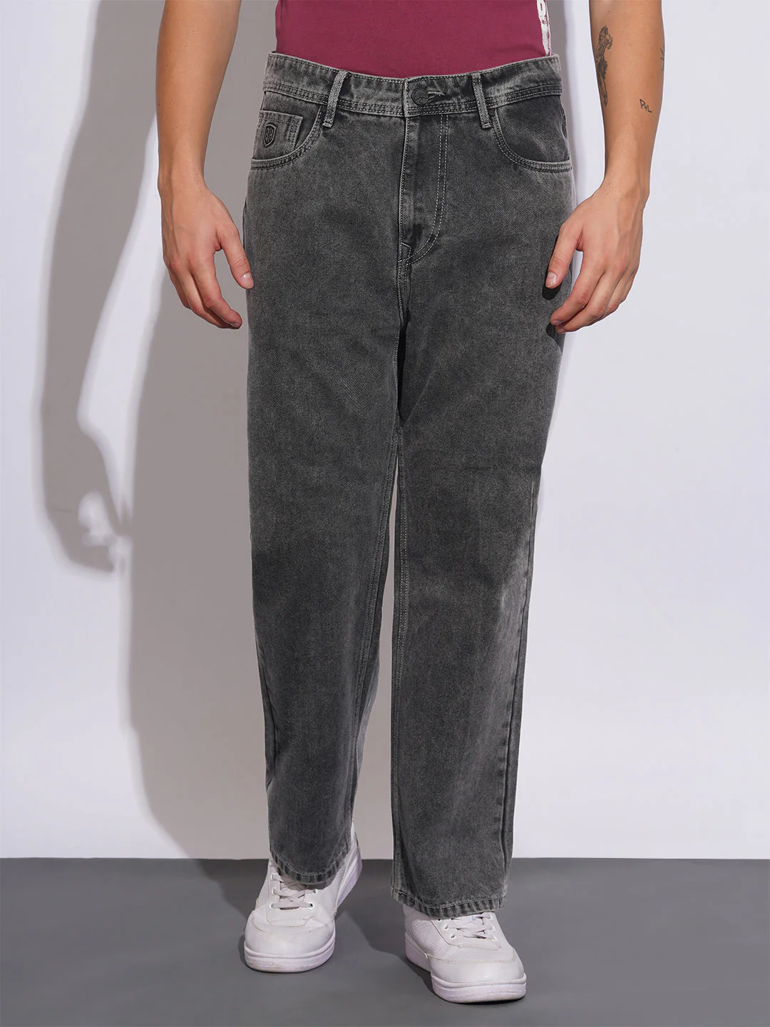 Grey Tone Anti Fit Jeans for Men by Being Human Clothing