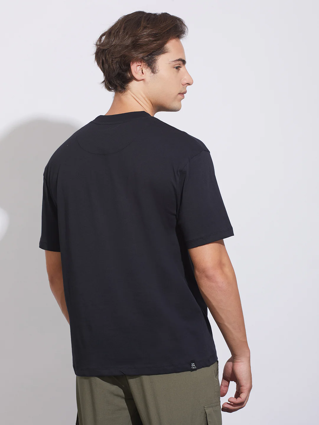Jet Black Easy Fit Crew Neck Men's T-Shirt by Being Human Clothing - Image 3