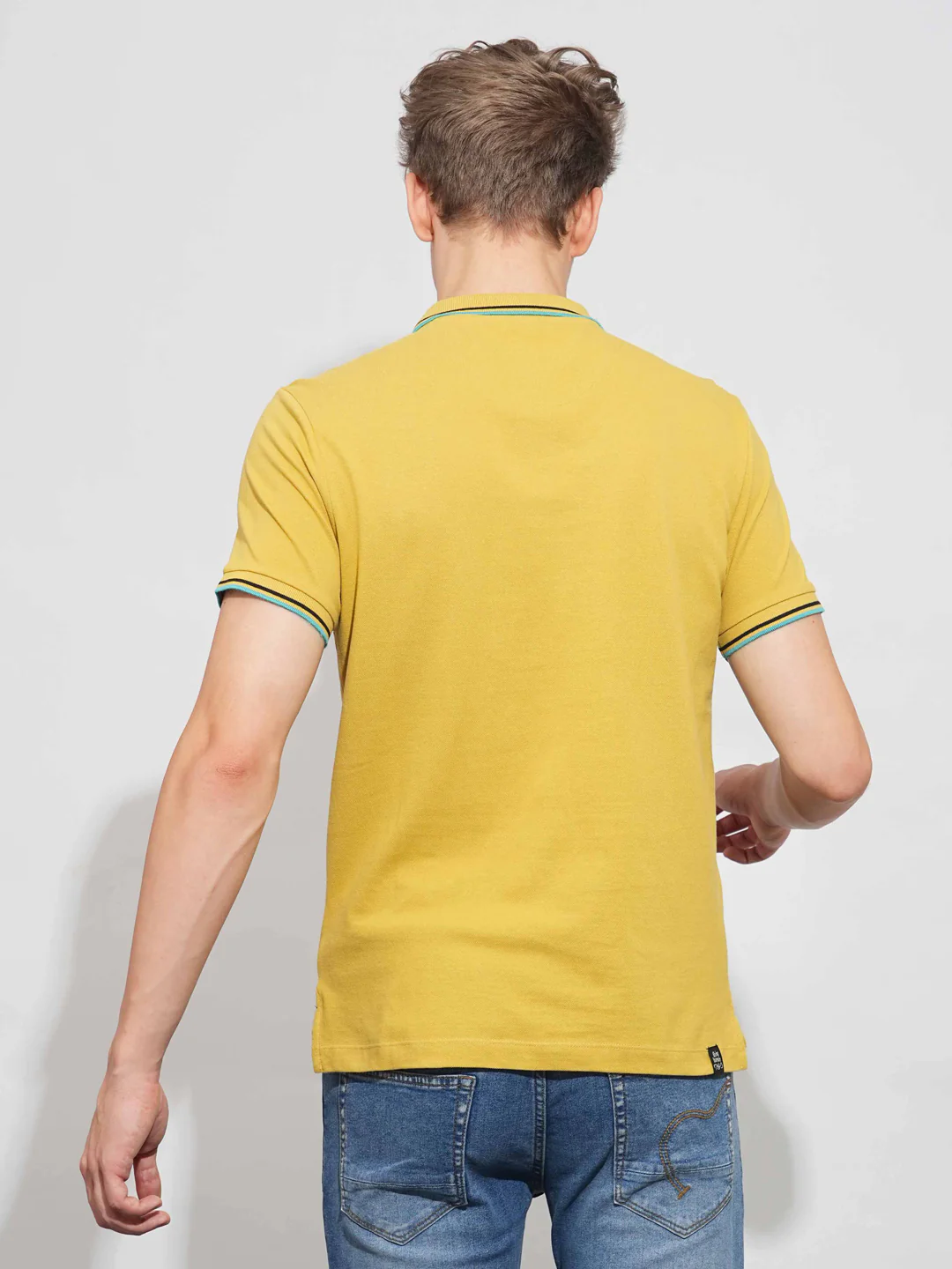 Khaki Regular Fit Men's Polo T-Shirt by Being Human Clothing - Image 3