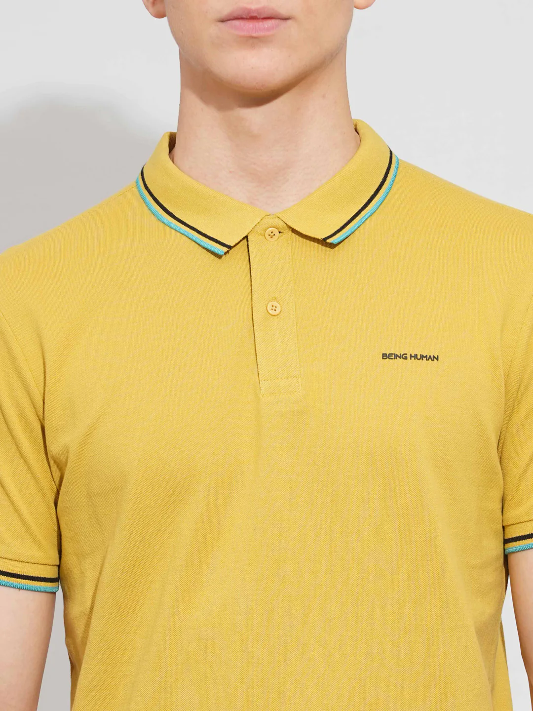 Khaki Regular Fit Men's Polo T-Shirt by Being Human Clothing - Image 5