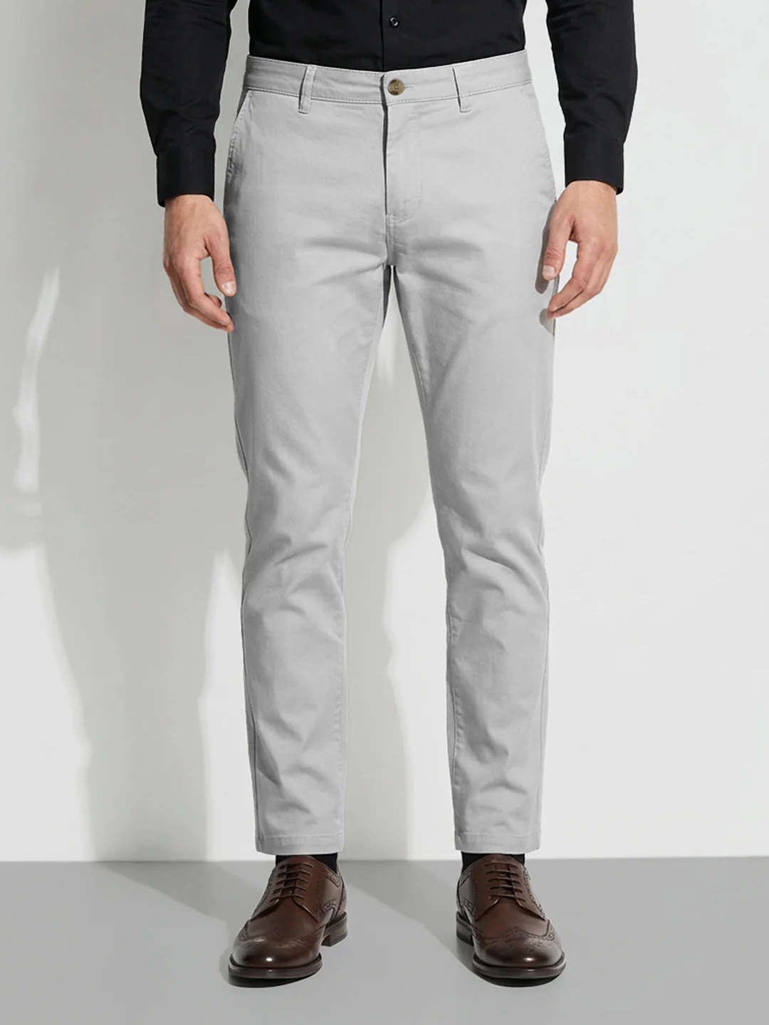 Light Grey Slim Fit Men's Chinos by Being Human Clothing