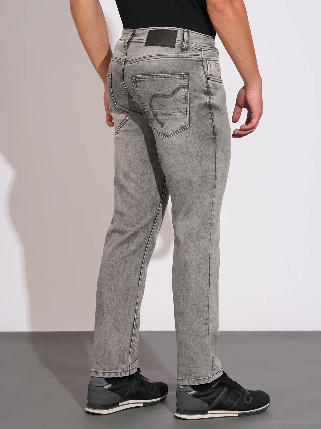 Light Grey Straight Fit Denims for Men by Being Human Clothing - Image 3