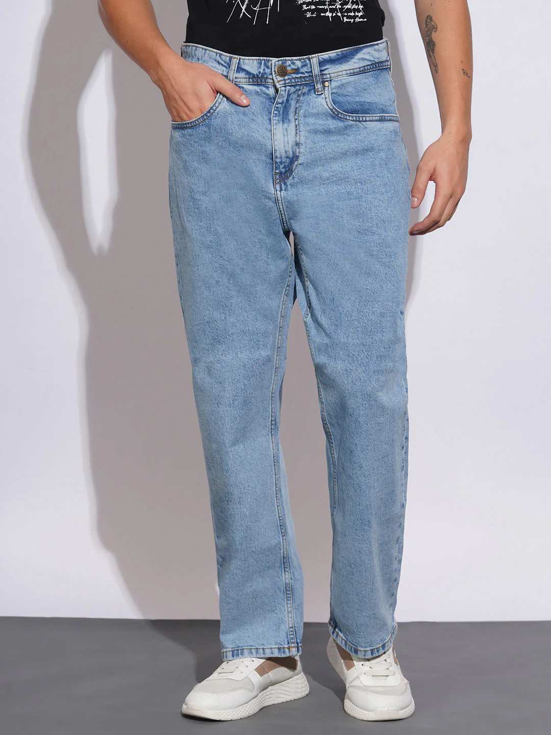 Light Tone Anti Fit Jeans for Men by Being Human Clothing