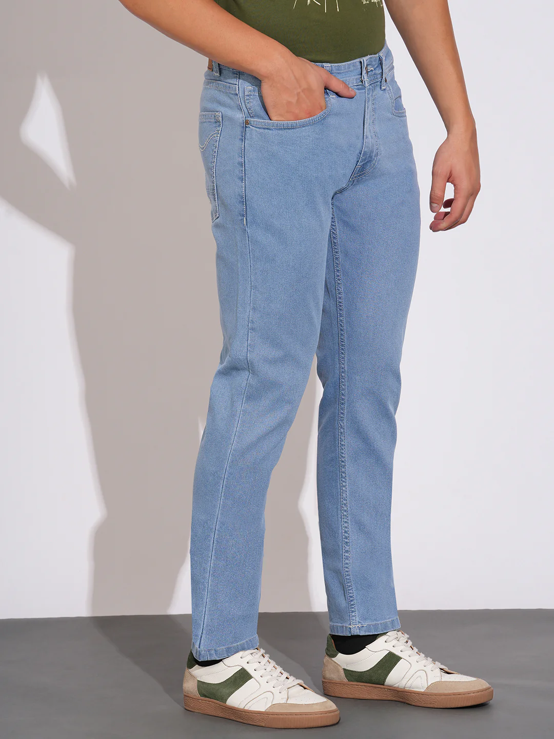 Light Tone Slim Fit Denims for Men by Being Human Clothing - Image 2
