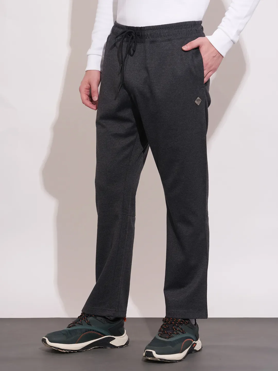 Grey Regular Fit Men's Track Pants by Being Human Clothing - Image 2