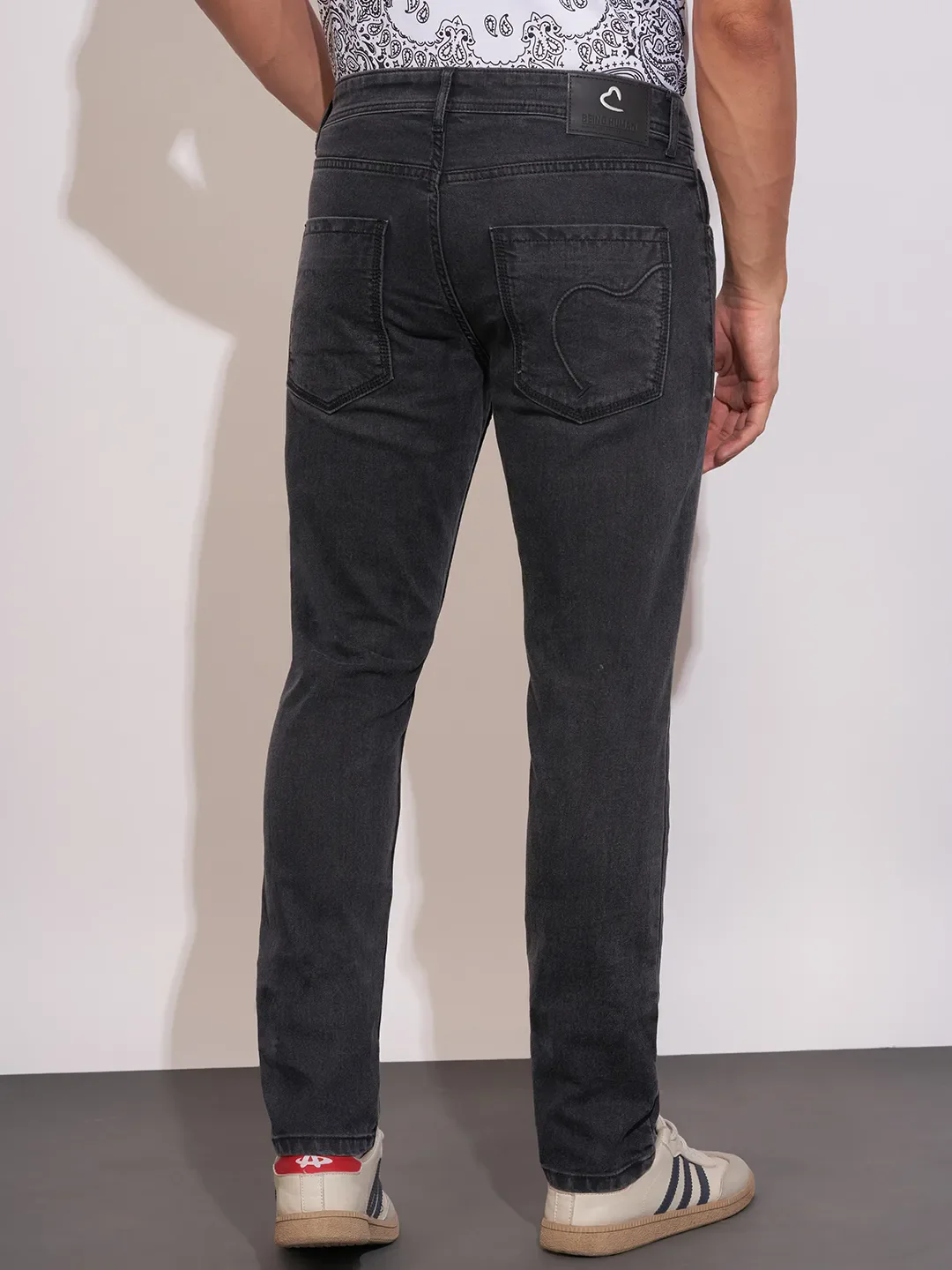 Black Skinny Fit Denims For Men By Being Human Clothing - Image 3