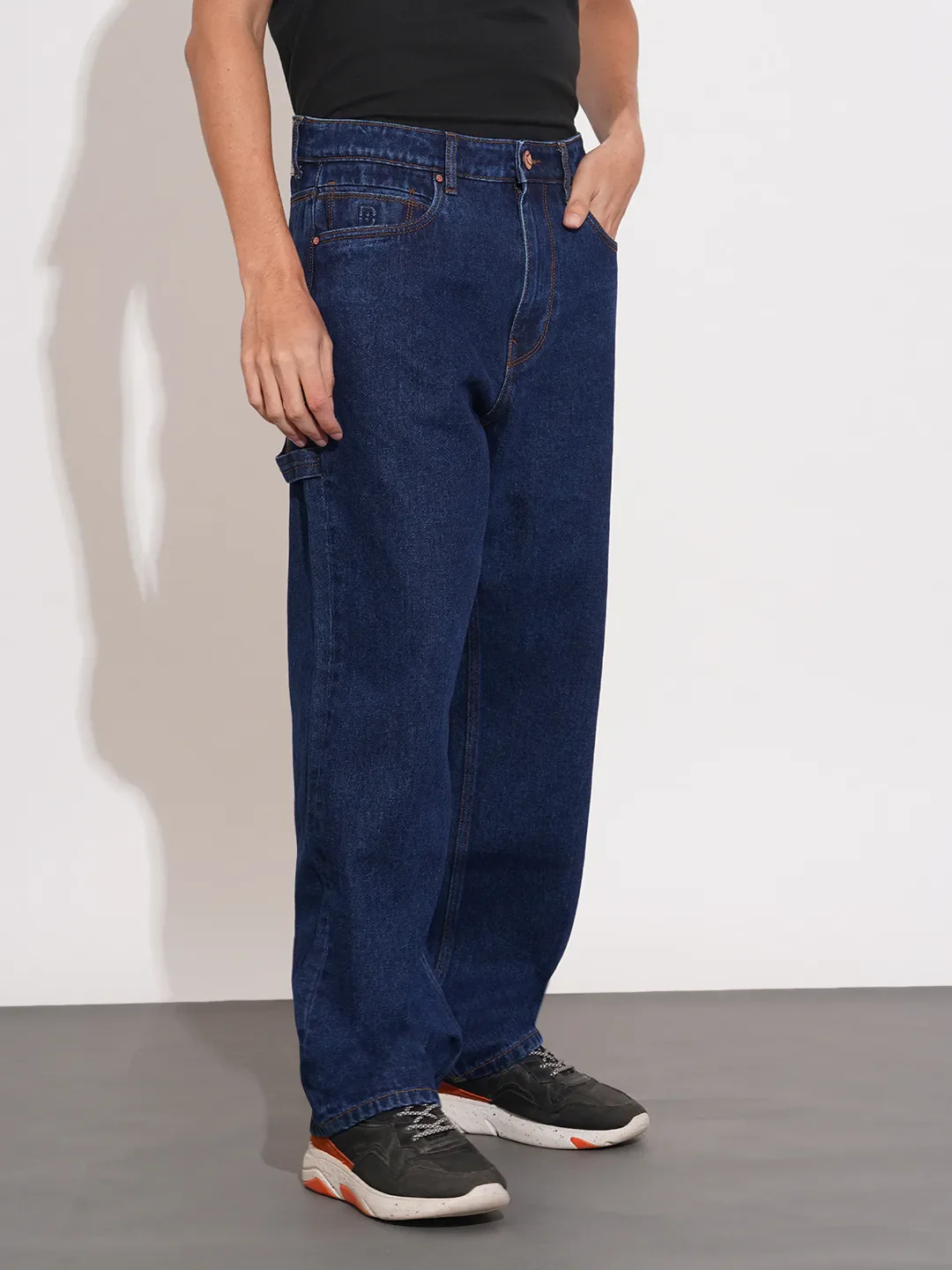 Dark Blue Anti Fit Denims For Men By Being Human Clothing - Image 2