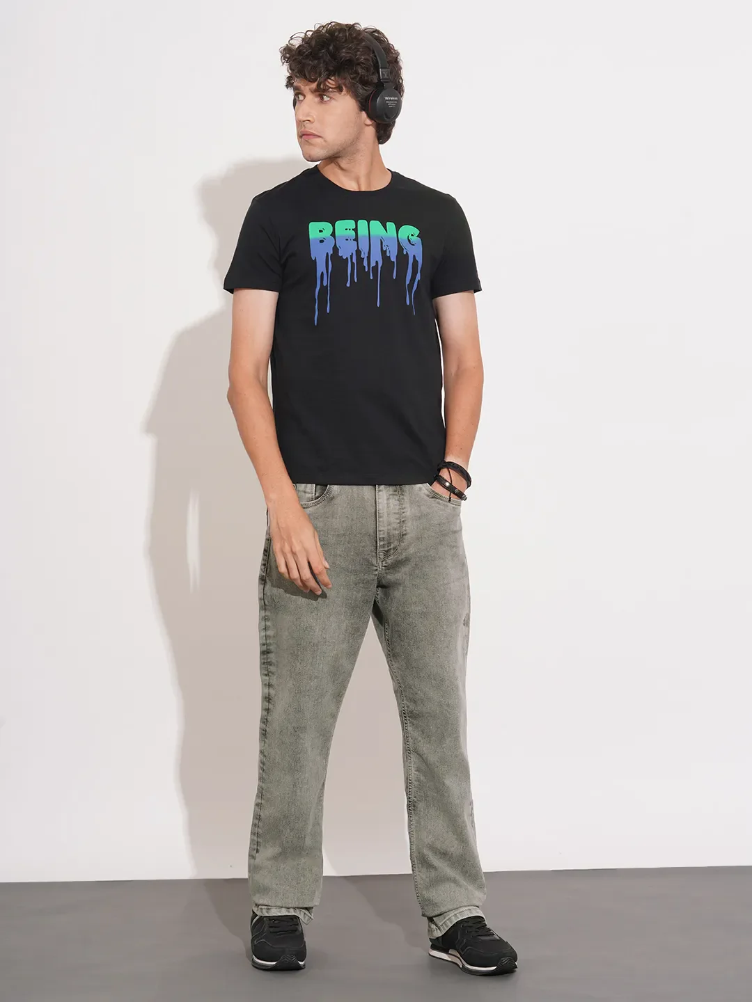 Grey Boot Cut Fit Denims For Men By Being Human Clothing - Image 4