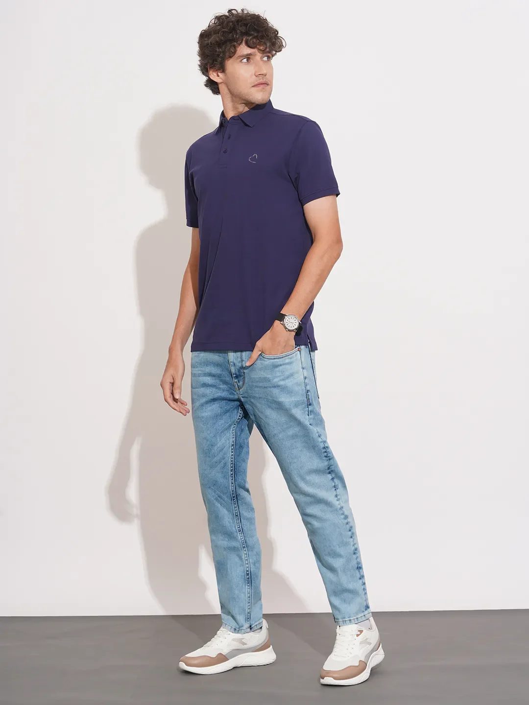 Blue Skinny Fit Cotton Blend Men's Denims by Being Human Clothing - Image 4