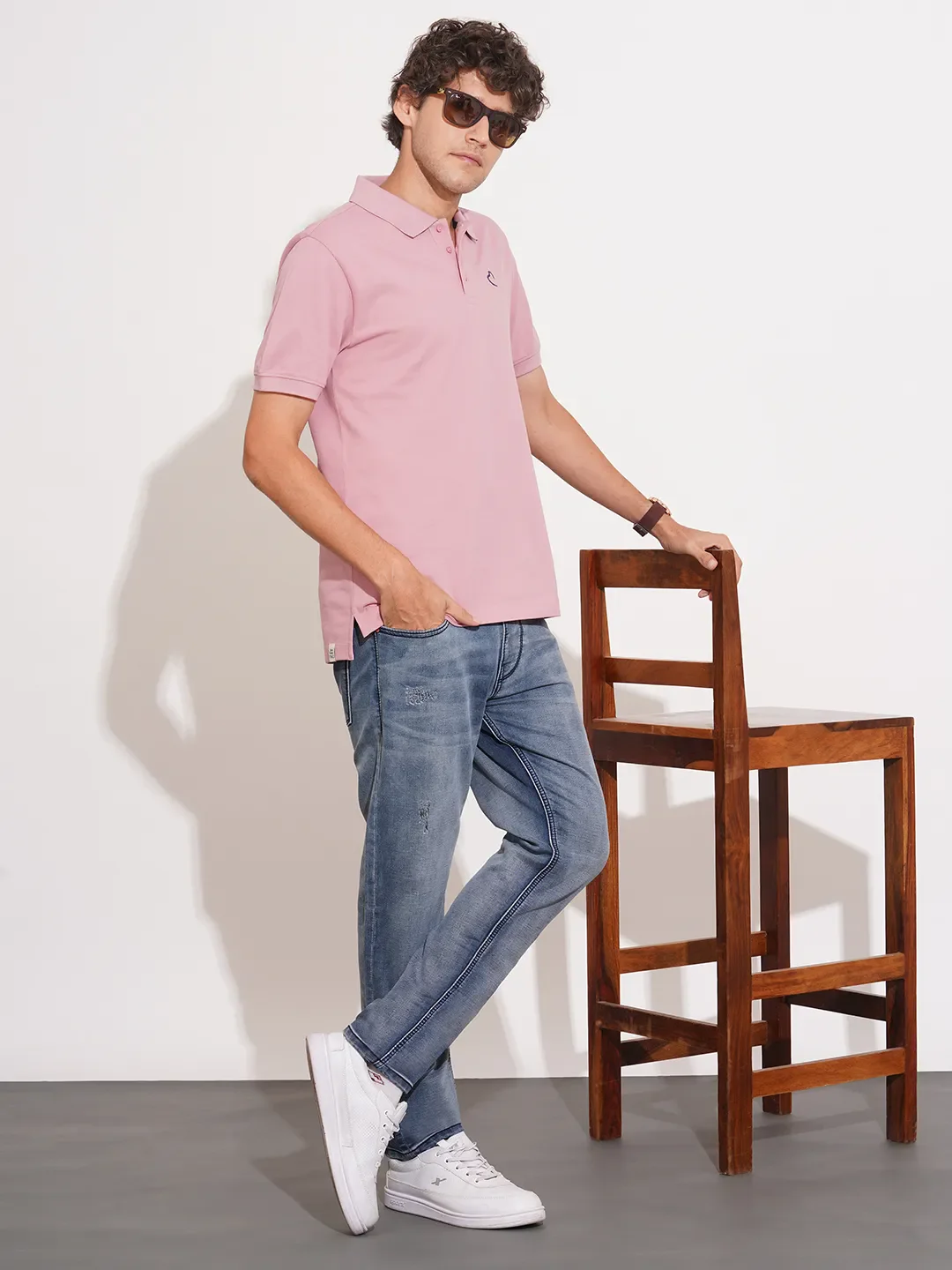 Light Blue Boot Cut Fit Denims For Men By Being Human Clothing - Image 4