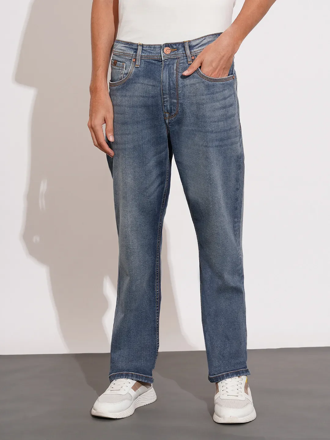 Blue Boot Cut Fit Denims For Men By Being Human Clothing