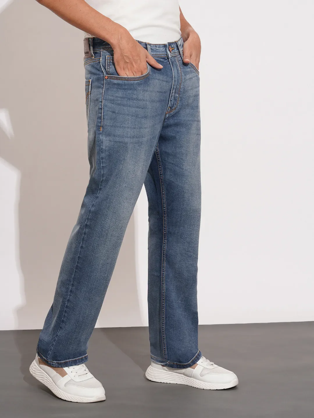 Blue Boot Cut Fit Denims For Men By Being Human Clothing - Image 3