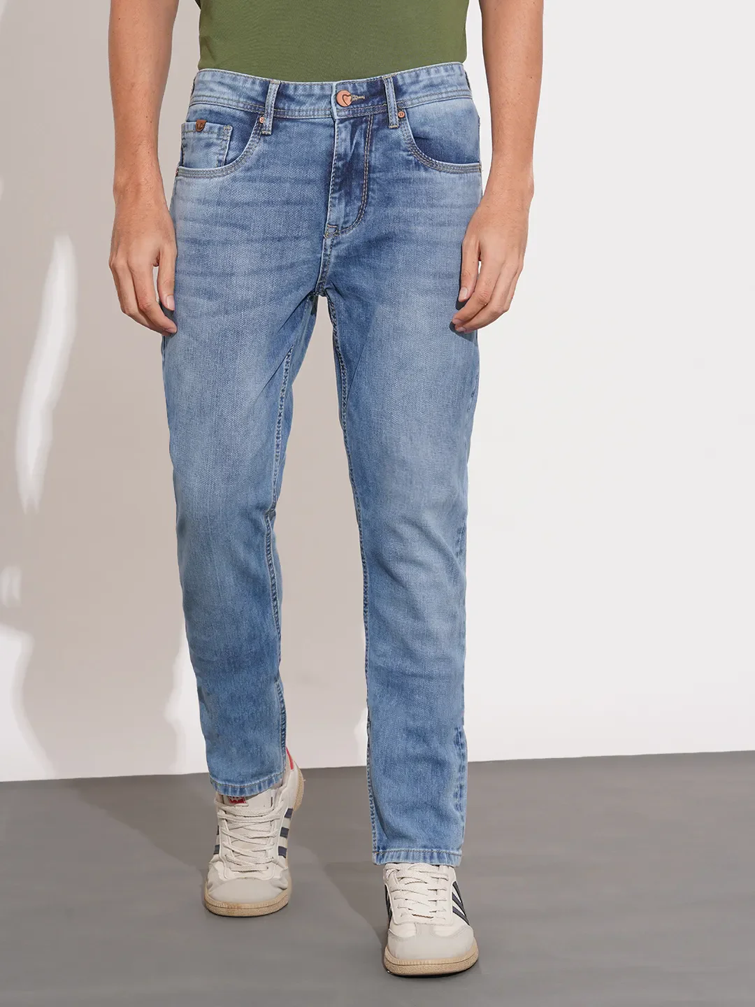 Blue Slim Fit Denims For Men By Being Human Clothing