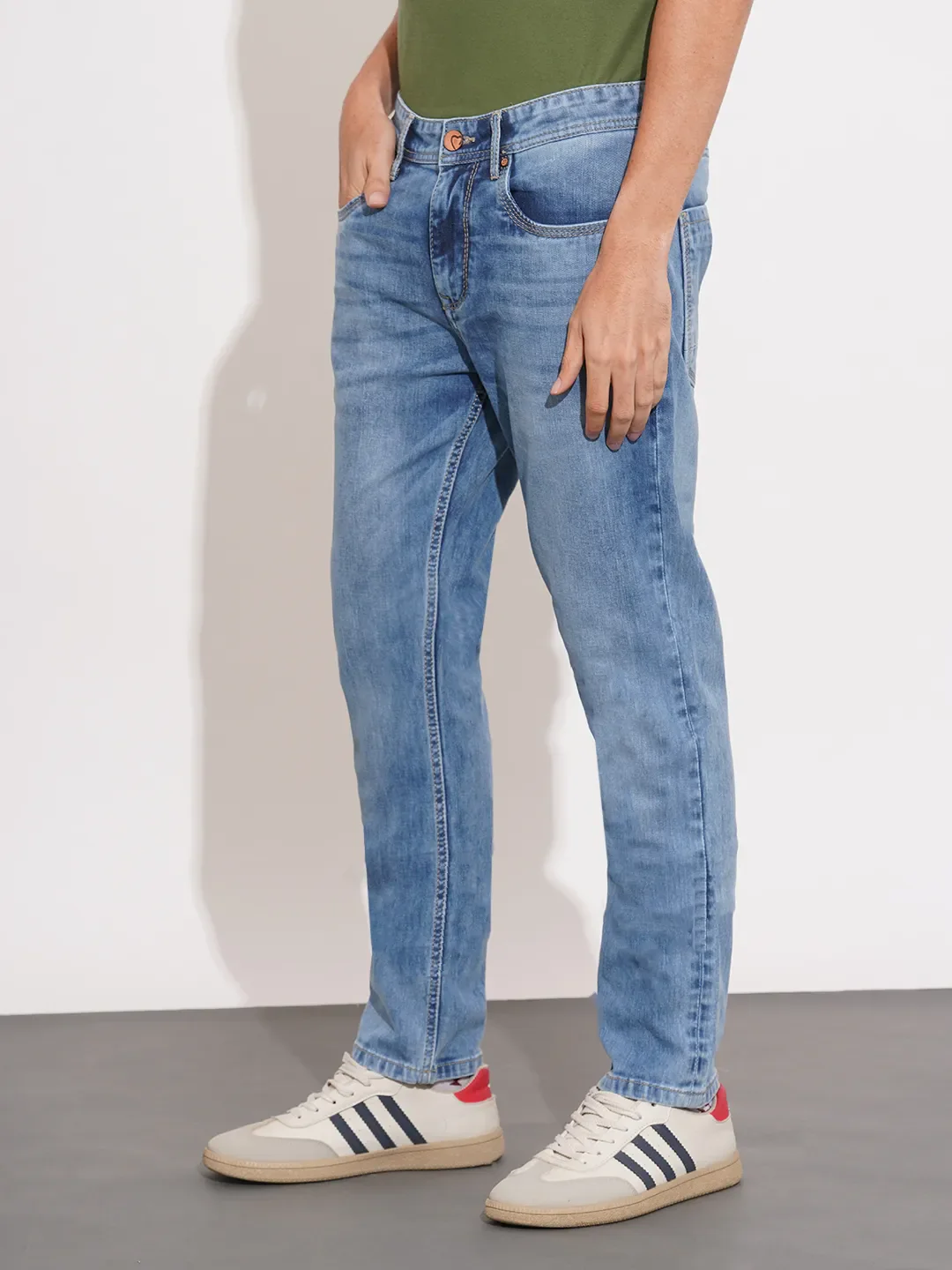 Blue Slim Fit Denims For Men By Being Human Clothing - Image 2