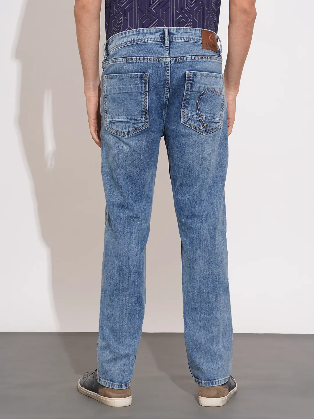 Blue Boot Cut Fit Denims For Men By Being Human Clothing - Image 3