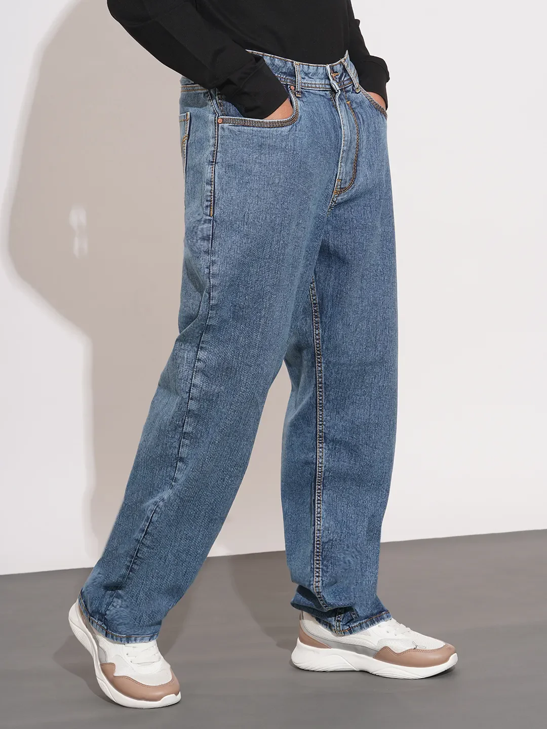 Blue Anti Fit Denims For Men By Being Human Clothing - Image 2