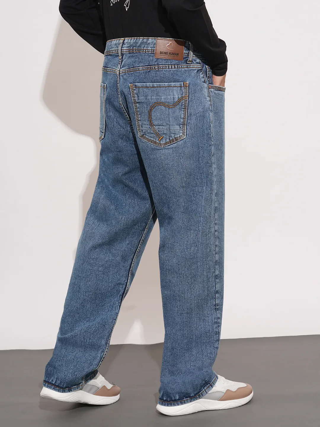 Blue Anti Fit Denims For Men By Being Human Clothing - Image 3