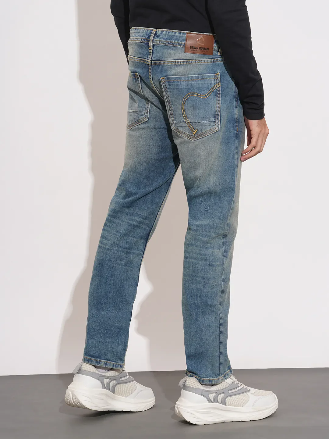 Blue Slim Fit Denims For Men By Being Human Clothing - Image 3