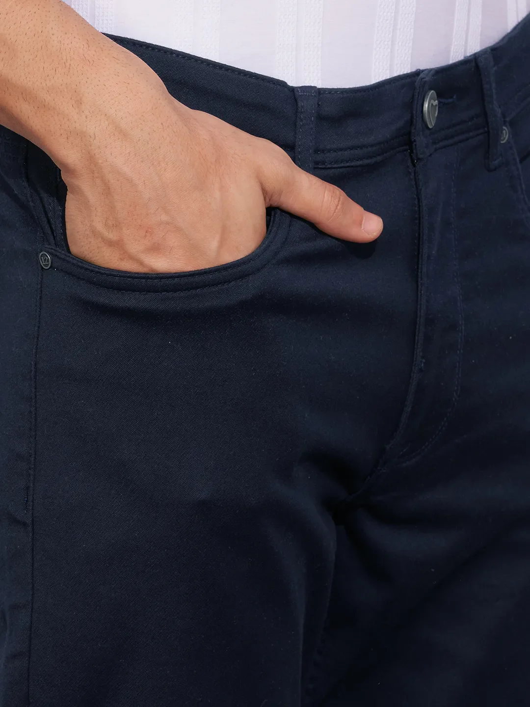 Blue Boot Cut Fit Cotton Blend Men's Denims by Being Human Clothing - Image 5