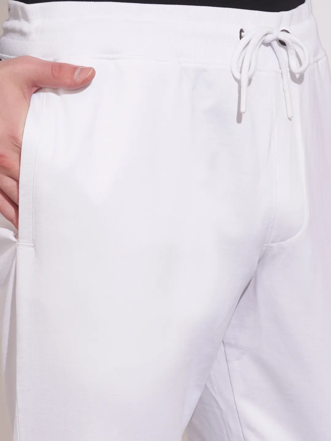 White Regular Fit Track Pants For Men By Being Human Clothing - Image 5