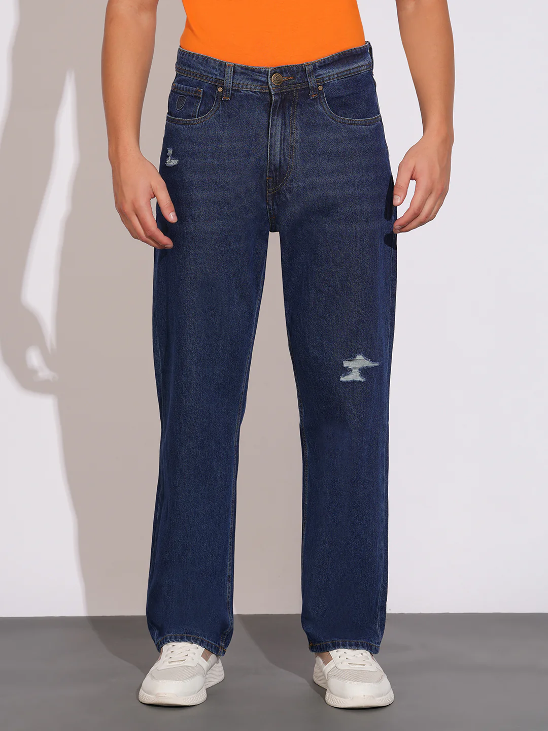 Mid Tone Anti Fit Denims for Men by Being Human Clothing