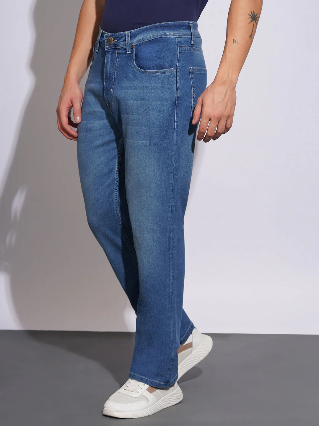Mid Tone Boot Cut Fit Jeans for Men by Being Human Clothing - Image 2