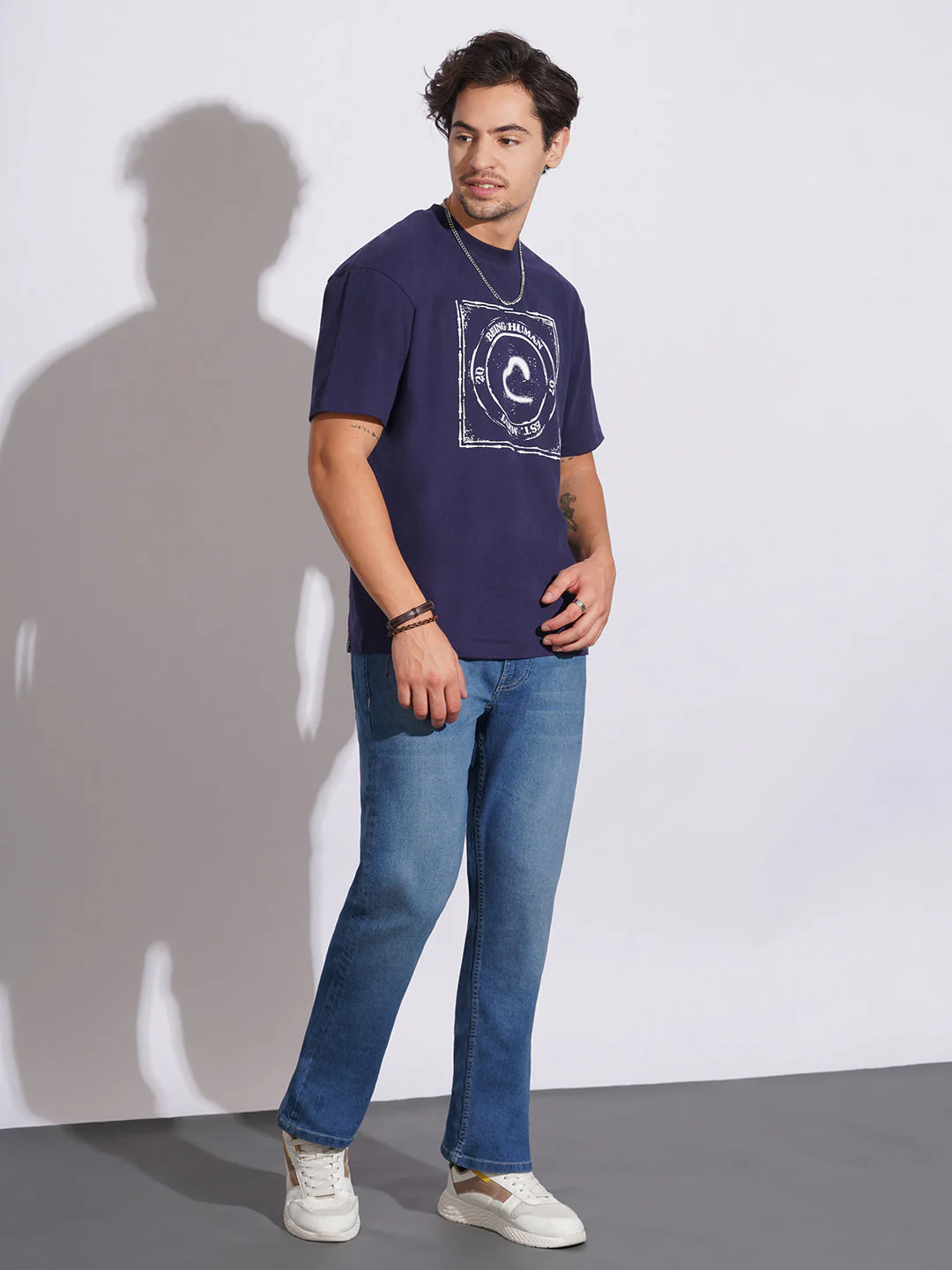 Mid Tone Boot Cut Fit Jeans for Men by Being Human Clothing - Image 4