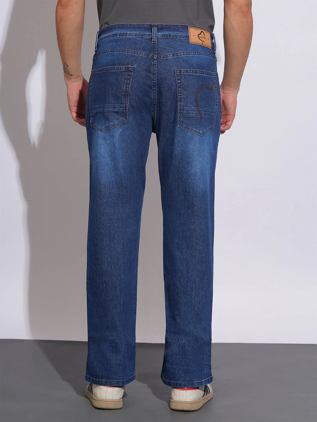 Mid Tone Boot Cut Fit Jeans for Men by Being Human Clothing - Image 3