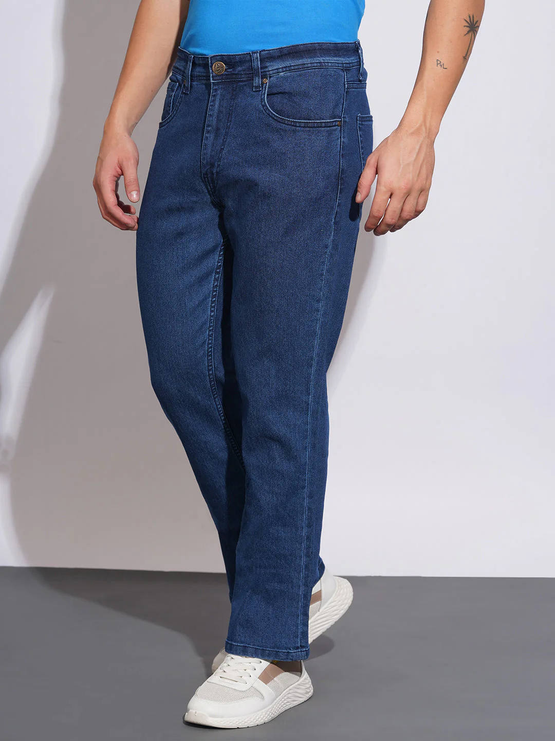 Mid Tone Boot Cut Fit Jeans for Men by Being Human Clothing - Image 2