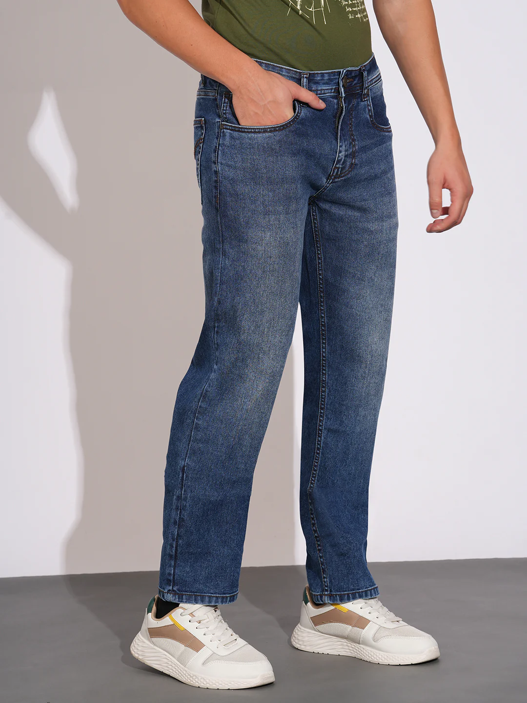 Mid Tone Slim Fit Denims for Men by Being Human Clothing - Image 2