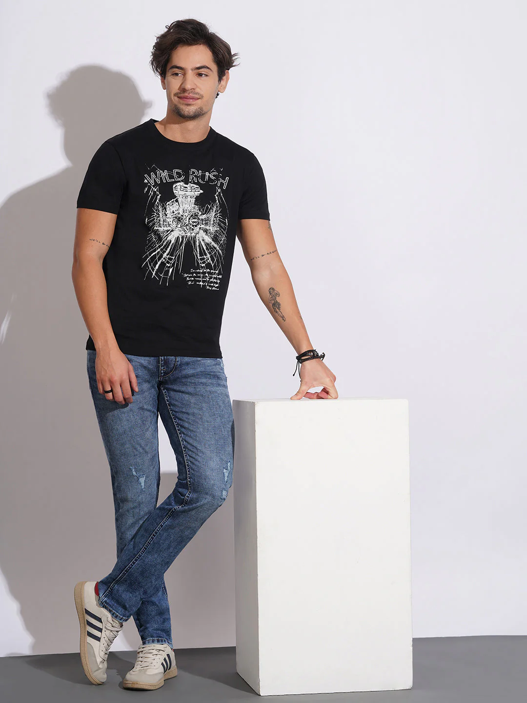 Mid Tone Slim Fit Jeans for Men by Being Human Clothing - Image 4