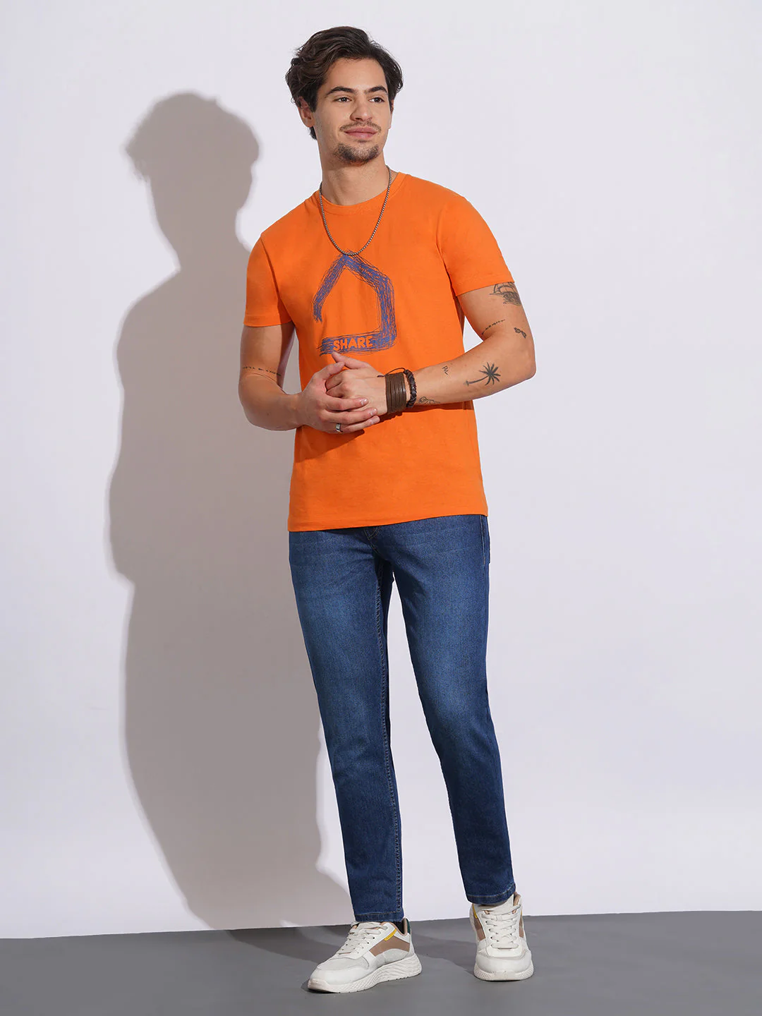 Mid Tone Slim Fit Jeans for Men by Being Human Clothing - Image 4