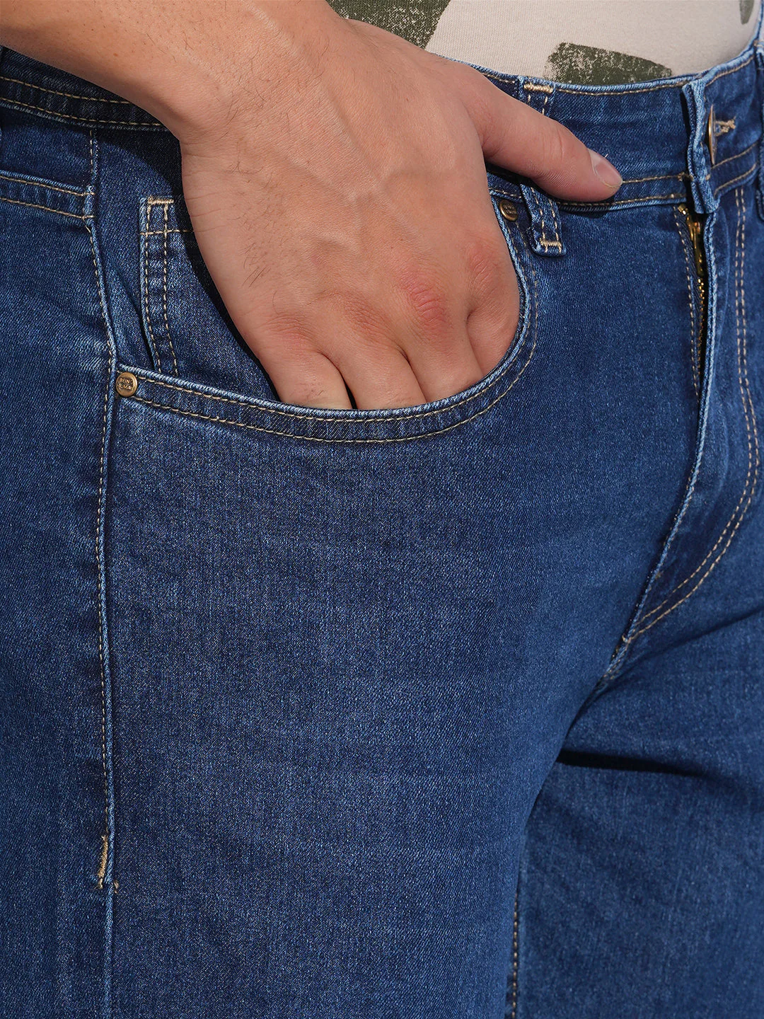 Mid Tone Slim Fit Jeans for Men by Being Human Clothing - Image 5
