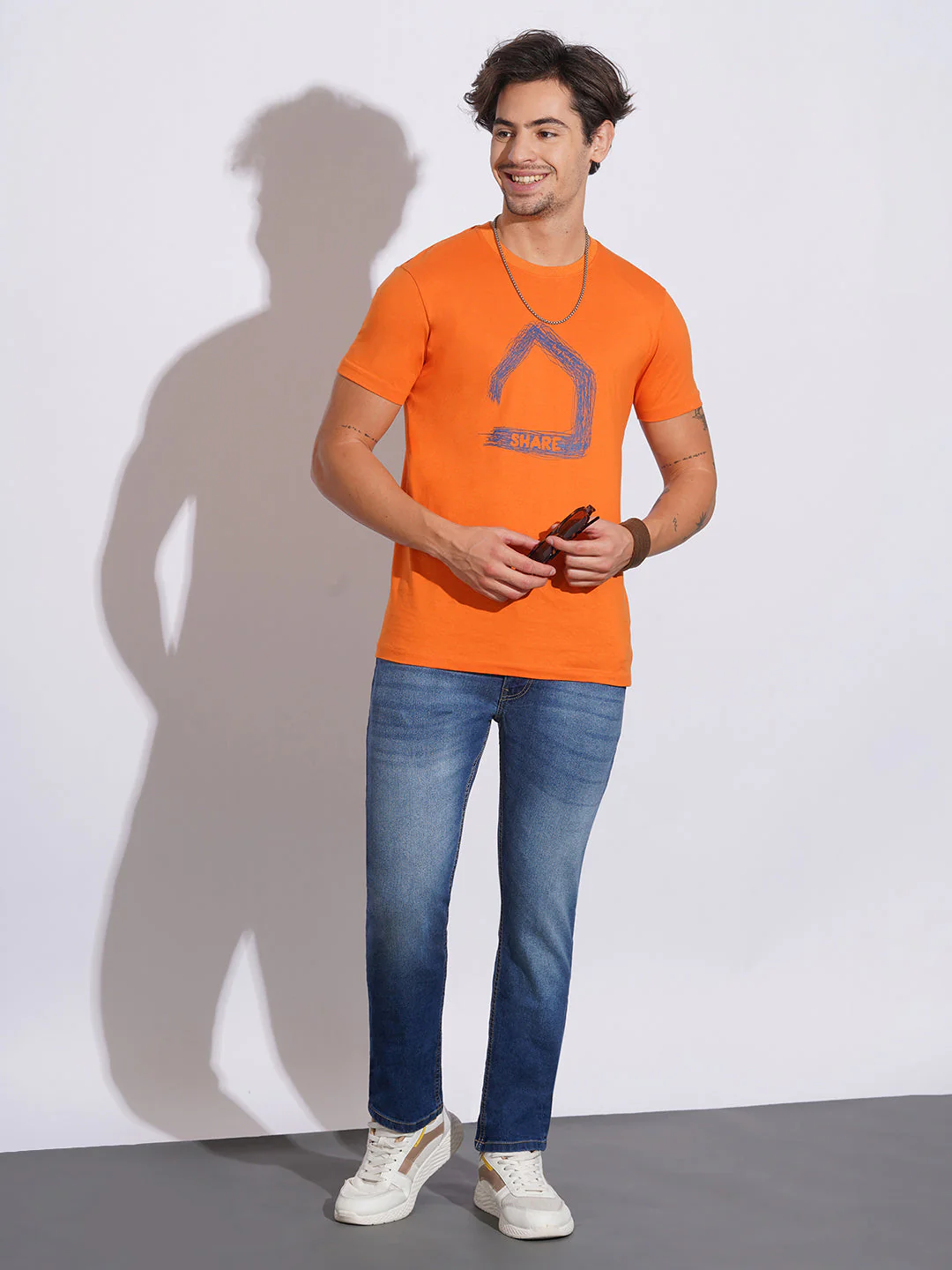 Mid Tone Slim Fit Jeans for Men by Being Human Clothing - Image 4