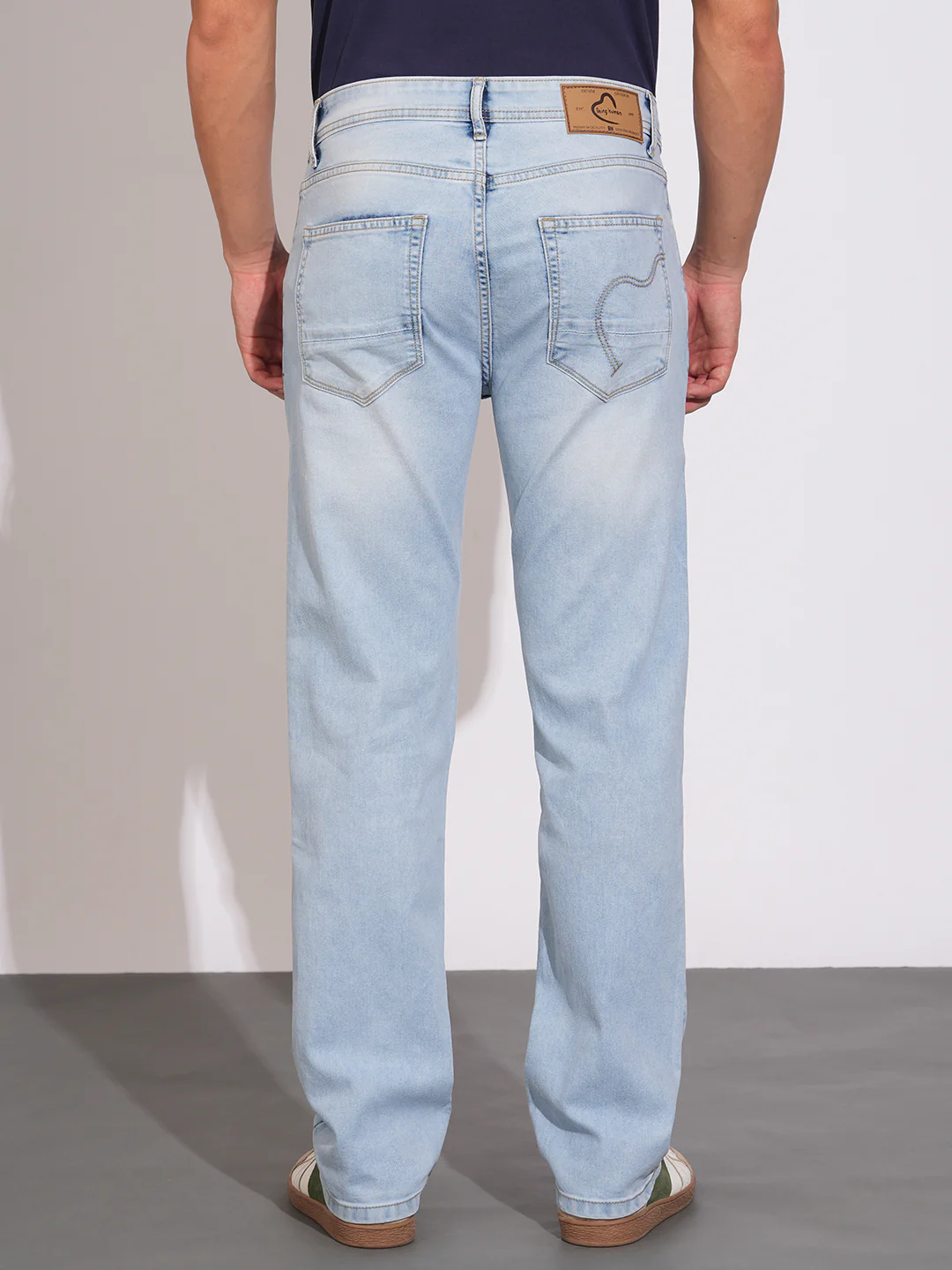 Mid Tone Straight Fit Denims for Men by Being Human Clothing - Image 3