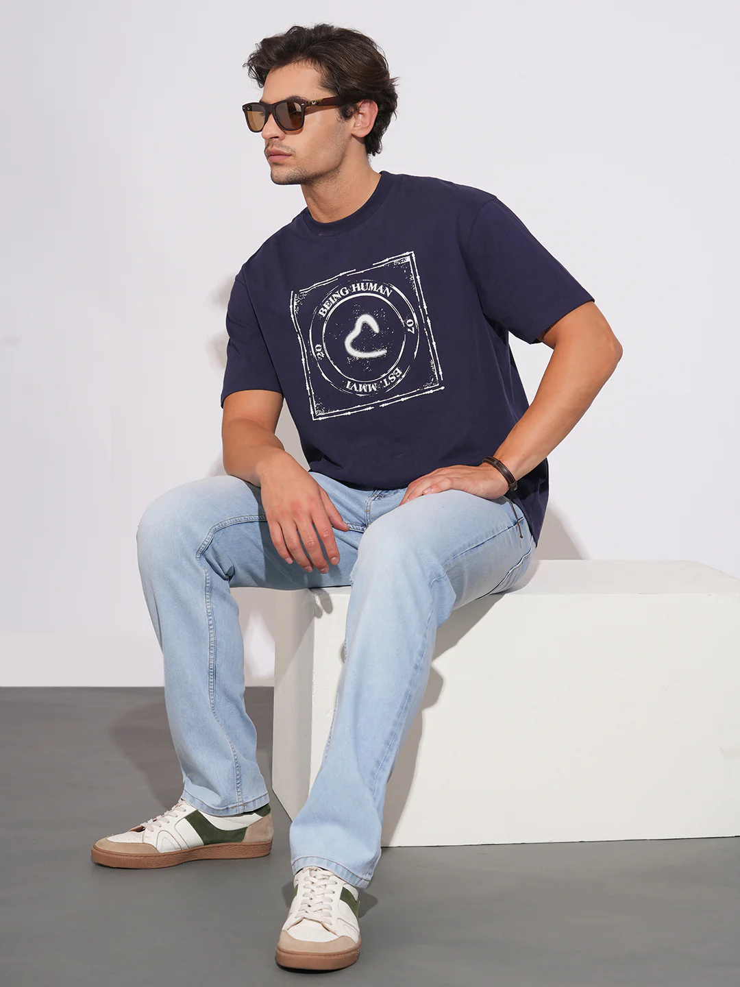 Mid Tone Straight Fit Denims for Men by Being Human Clothing - Image 4