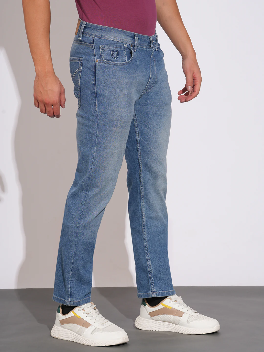 Mid Tone Straight Fit Denims for Men by Being Human Clothing - Image 2