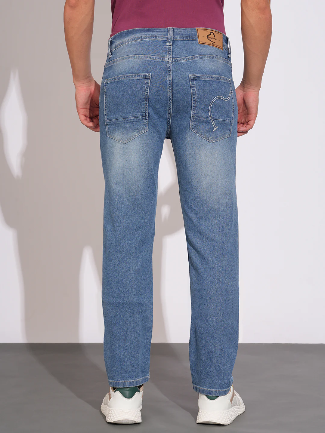 Mid Tone Straight Fit Denims for Men by Being Human Clothing - Image 3
